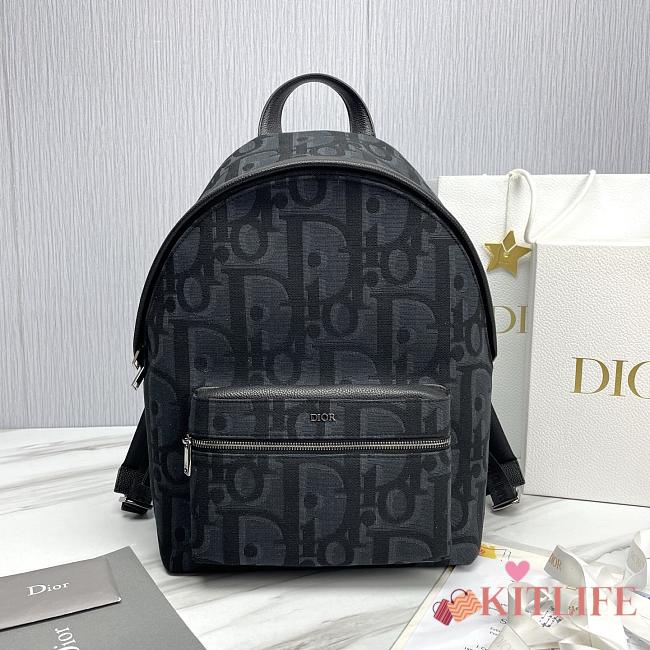Kitlife Dior Backpack Black Oblique 30x42x15cm - 1