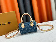 Kitlife Louis Vuitton Nano Speedy Bag Denim Blue Monogram M82950 16x10x7.5cm - 5