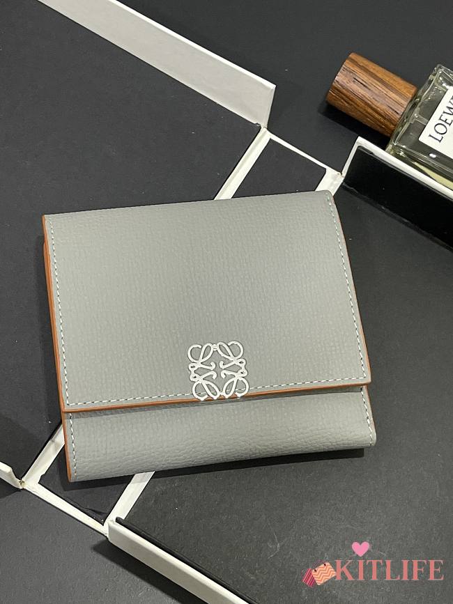 Kitlife Loewe Short Fold Wallet Grey 10x11cm - 1