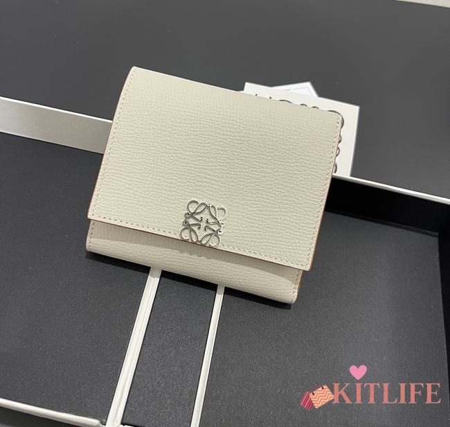 Kitlife Loewe Short Fold Wallet Cream 10x11cm - 1