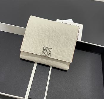Kitlife Loewe Short Fold Wallet Cream 10x11cm