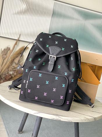 Kitlife Louis Vuitton Montsouris Backpack Black & Gradient Blue M14135 32x40x19cm