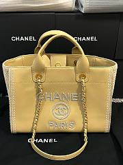 Kitlife Chanel Deauville Shopping Tote Bag Yellow 34cm - 2