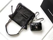 Kitlife Chanel Black Quilted Patent Leather And Mesh La Madrague Tote Bag 26x28x9cm - 6