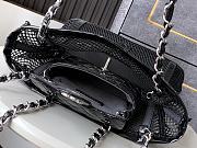 Kitlife Chanel Black Quilted Patent Leather And Mesh La Madrague Tote Bag 26x28x9cm - 4