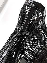 Kitlife Chanel Black Quilted Patent Leather And Mesh La Madrague Tote Bag 26x28x9cm - 3
