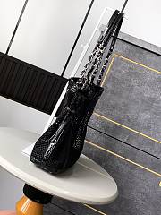 Kitlife Chanel Black Quilted Patent Leather And Mesh La Madrague Tote Bag 26x28x9cm - 2