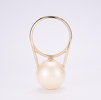 Kitlife Chanell Pearl Ball Evening Bag with Metal Handle - Chic and Timeless AS5706