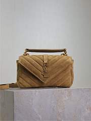 Kitlife Saint Laurent Mini College Bag Beige Suede Leather 779430 20×13×3cm - 1