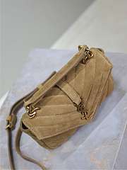 Kitlife Saint Laurent Mini College Bag Beige Suede Leather 779430 20×13×3cm - 6