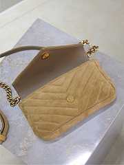 Kitlife Saint Laurent Mini College Bag Beige Suede Leather 779430 20×13×3cm - 5