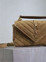 Kitlife Saint Laurent Mini College Bag Beige Suede Leather 779430 20×13×3cm - 4