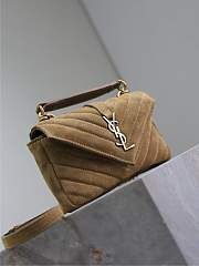 Kitlife Saint Laurent Mini College Bag Beige Suede Leather 779430 20×13×3cm - 2