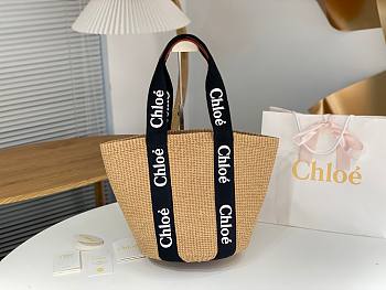 Kitlife Chloe Woody Basket In Natural Fibers Black 28x48x28cm