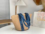 Kitlife Chloe Woody Basket In Natural Fibers Blue 28x48x28cm - 5