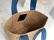 Kitlife Chloe Woody Basket In Natural Fibers Blue 28x48x28cm - 2