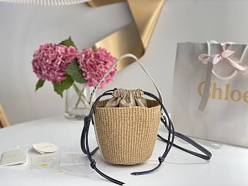 Kitlife Chloe Small Woody Basket Bag White 17x16x16cm