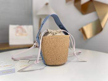 Kitlife Chloe Small Woody Basket Bag Blue 17x16x16cm