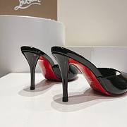 Kitlife Christian Louboutin Me Dolly Mules Black Patent Calf Leather 100mm - 3