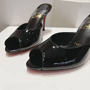 Kitlife Christian Louboutin Me Dolly Mules Black Patent Calf Leather 100mm - 5