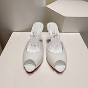 Kitlife Christian Louboutin Me Dolly Mules White Patent Calf Leather 100mm - 1