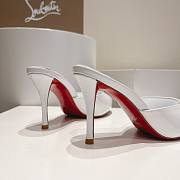 Kitlife Christian Louboutin Me Dolly Mules White Patent Calf Leather 100mm - 5