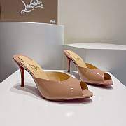 Kitlife Christian Louboutin Me Dolly Mules Beige Patent Calf Leather 100mm - 6