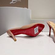 Kitlife Christian Louboutin Me Dolly Mules Beige Patent Calf Leather 100mm - 5