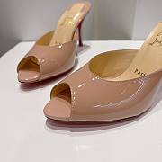 Kitlife Christian Louboutin Me Dolly Mules Beige Patent Calf Leather 100mm - 3