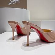 Kitlife Christian Louboutin Me Dolly Mules Beige Patent Calf Leather 100mm - 4