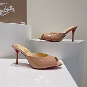 Kitlife Christian Louboutin Me Dolly Mules Beige Patent Calf Leather 100mm - 2