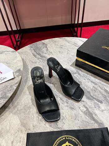 Kitlife Christian Louboutin Black Leather Condora Mule 85 Sandals