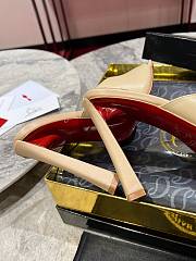 Kitlife Christian Louboutin Beige Leather Condora Mule 85 Sandals - 4