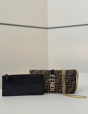 Kitlife Fendi Fendigraphy Wallet On Chain Fabric Brown 21x4x11cm - 1