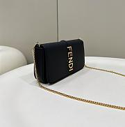 Kitlife Fendi Fendigraphy Wallet On Chain Fabric Black 21x4x11cm - 2