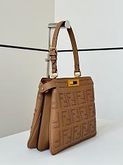 Kitlife Fendi Peekaboo Soft Medium Handbag Brown 33x10x25cm - 5