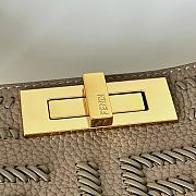 Kitlife Fendi Peekaboo Soft Medium Handbag Grey 33x10x25cm - 6