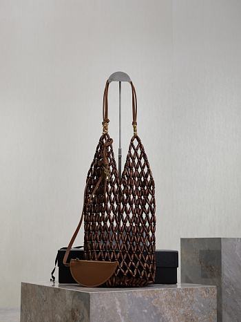 Kitlife Saint Laurent Bucket Supple Hand-woven Bag Dark Brown 821911 14×43×14cm