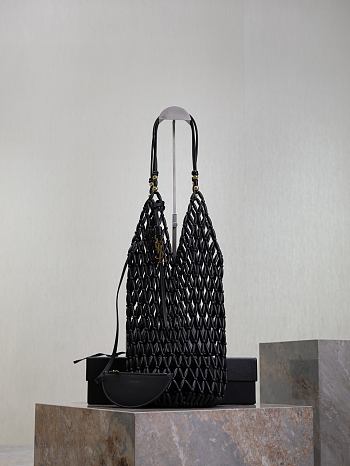 Kitlife Saint Laurent Bucket Supple Hand-woven Bag Black 821911 14×43×14cm 