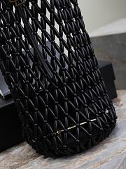 Kitlife Saint Laurent Bucket Supple Hand-woven Bag Black 821911 14×43×14cm  - 5