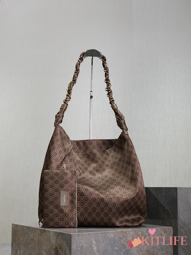 Kitlife Saint Laurent Amalia Jacquard Bag Brown 834750 40×50×1cm - 1