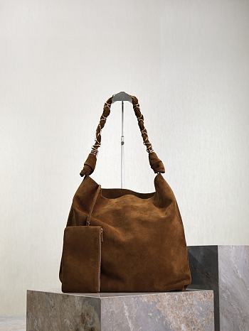 Kitlife Saint Laurent Amalia Jacquard Bag Beige Suede 834750 40×50×1cm