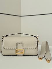 Kitlife Fendi Baguette Selleria Bag in Cream 28x6.5x15cm - 1