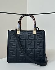Kitlife Fendi Sunshine Small Black Leather Shopper 25.5x12x23cm - 1