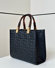 Kitlife Fendi Sunshine Small Black Leather Shopper 25.5x12x23cm - 3