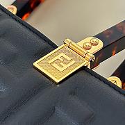 Kitlife Fendi Sunshine Small Black Leather Shopper 25.5x12x23cm - 6