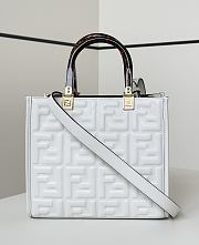 Kitlife Fendi Sunshine Small White Leather Shopper 25.5x12x23cm - 1