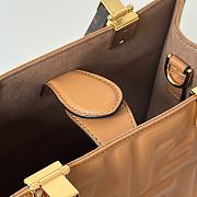Kitlife Fendi Sunshine Small Brown Leather Shopper 25.5x12x23cm - 6