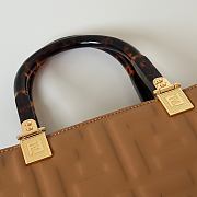 Kitlife Fendi Sunshine Small Brown Leather Shopper 25.5x12x23cm - 4