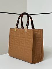 Kitlife Fendi Sunshine Small Brown Leather Shopper 25.5x12x23cm - 2